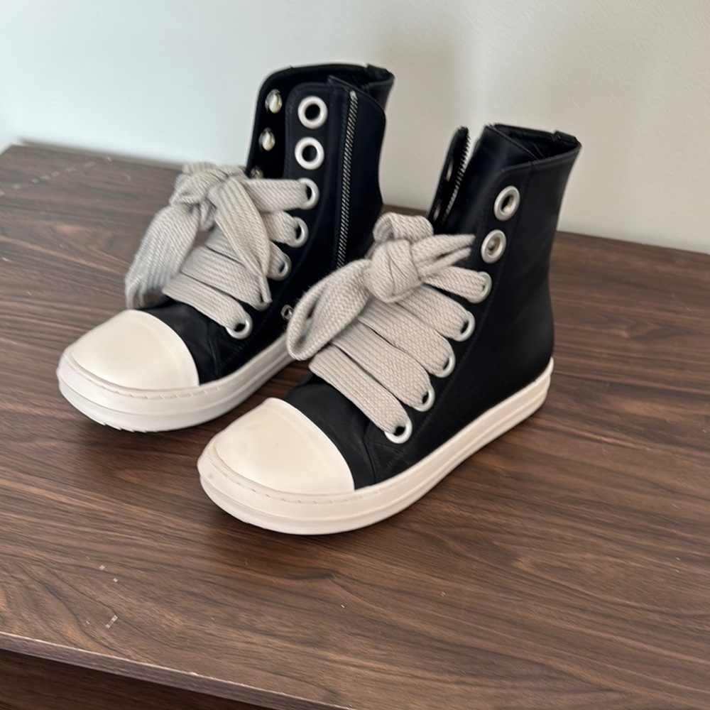 Black and White High-Top Sneakers
